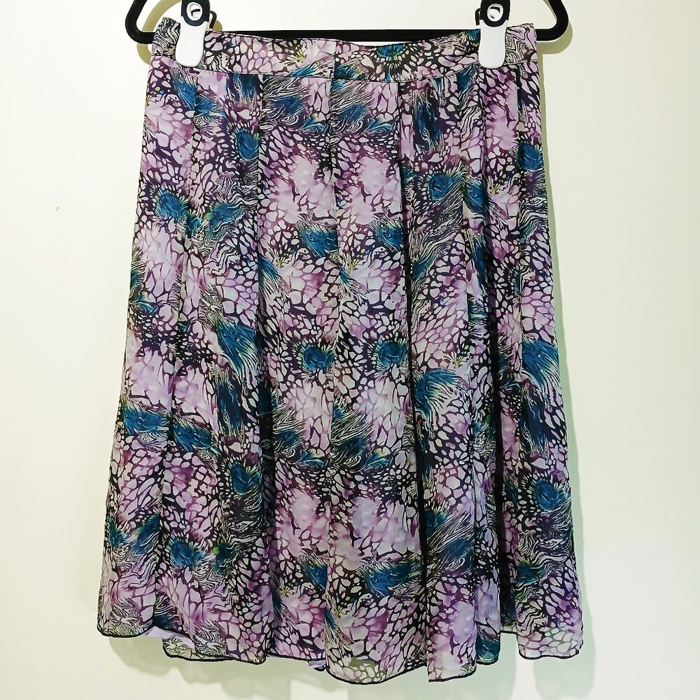 Christopher & Banks Petite Women’s Butterfly Wing Print Chiffon Skirt Size 8P